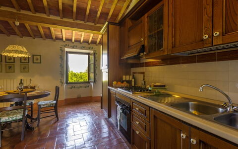 Podere Contignano: Mobilia, Pavimentazione, Interior Design, Casa, Cucina, Camera, Controsoffitto, Cabinetry, Elettrodomestico, Cucina & Sala Da Pranzo Tavolo