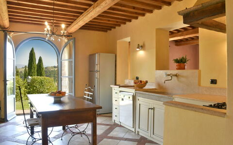 Villa Asia: Mobilia, Interior Design, Pavimentazione, Parete, Cucina, Legna, Cabinetry, Casa, Pavimento, Sedia