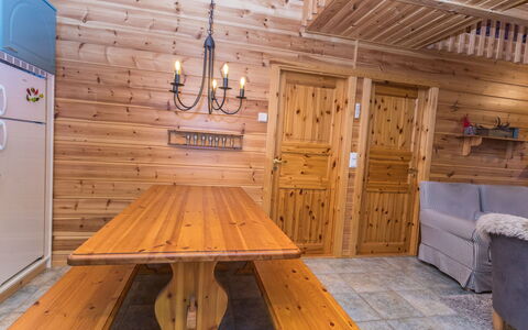 Marjarinne 8 a: Legna, Villetta, Log Cabin, Foresta, Capannone, Edifici Giardino, Larice, Woodland, Color Legno