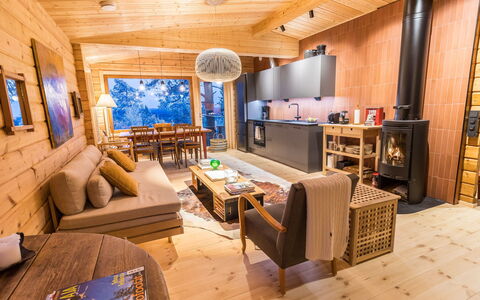 Kelokaltiokylän Maja 22: Legna, Interior Design, Mobilia, Pavimentazione, Soffitto, Pavimento, Soggiorno, Casa, Divano, Latifoglie
