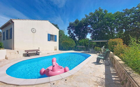 Villa Esterel: Blu, Piscina, Materiale Composito, Tempo Libero, Ricreazione, Mobili Da Esterno, Shade, Ricorrere, Vacanza, Backyard