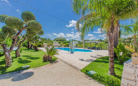 Trullo Poggio Con Piscina: Blu, Giardino, Shade, Tempo Libero, Landscaping, Tropici, Passerella, Eco Hotel