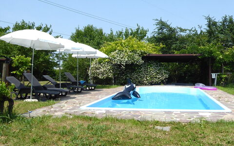 Silea Apartments, Pool, Garden, Treviso: Piscina, Mobili Da Esterno, Ombrello, Ricorrere, Tempo Libero, Mobilia, Shade, Lettino, Eco Hotel, Sedia