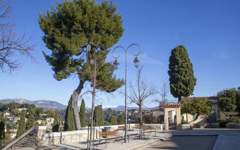Cagnes Provencal: Albero, Spazio Pubblico, Shade, Passerella, Sempreverde, Landscaping, Pine Famiglia