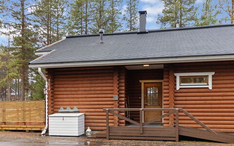 Kevätruska a: Legna, Neve, Inverno, Villetta, Congelamento, Casa, Log Cabin, Larice, Raccordo