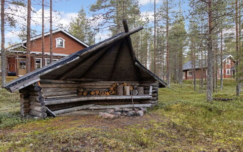 Kevätruska a: Legna, Neve, Inverno, Villetta, Congelamento, Casa, Log Cabin, Larice, Raccordo