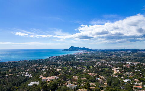 Vista Bernia: Blu, Orizzonte, Costa, Mare, Costiera E Morfologie Oceanic, Oceano, Promontorio, Baia, Visione Globale