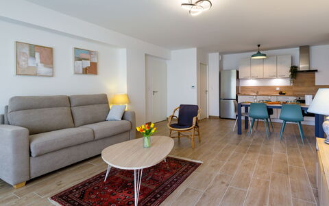 La Bernerie-En Retz 150: Appartamento, Mobilia, Zona Residenziale, Balcone, Condominio, Sedia, Shade, Ricorrere, Costa, Hotel