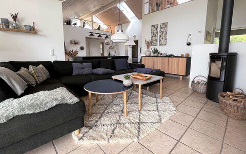 Sejer - 350M from the Sea: Legna, Pavimentazione, Soggiorno, Divano, Mobilia, Casa, Interior Design, Pavimento, Appartamento