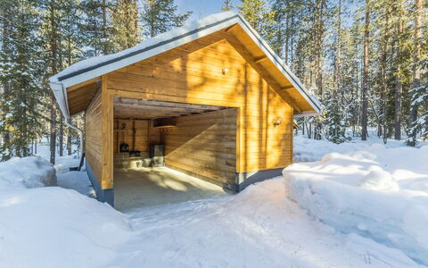 Jerisrannantie 7: Legna, Villetta, Log Cabin, Foresta, Capannone, Edifici Giardino, Larice, Woodland, Color Legno