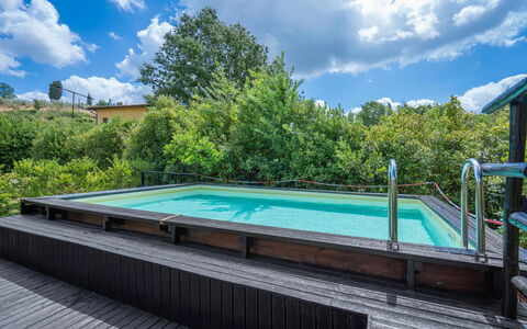 Casale La Canigiana, House, Pool, San Miniato: Piscina, Materiale Composito, Ricorrere, Deck, Latifoglie, Tempo Libero, Shade, Eco Hotel, Color Legno, Pavimento In Legno