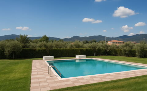 Villa Diamante: Piscina, Ricorrere, Materiale Composito, Giardino, Shade, Giochi D'Acqua, Landscaping, Backyard, Eco Hotel, Prato