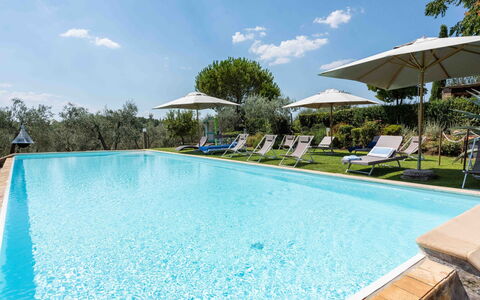 Villa Belchianti: Piscina, Blu, Ricorrere, Mobili Da Esterno, Lettino, Terme, Eco Hotel, Giardino, Estate, Hacienda