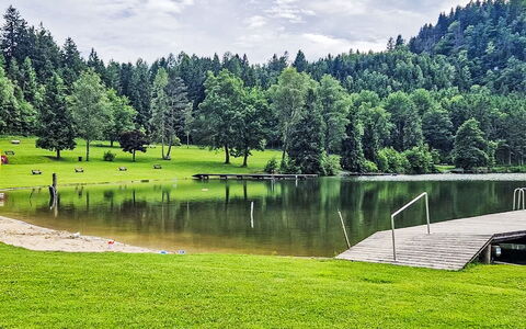 Sankt Urban 100: Albero, Paesaggio Naturale, Banca, Stagno, Lago, Riflessione, Foresta, Larice, Hill Station, Serbatoio