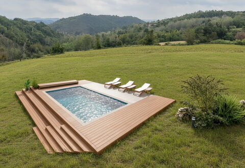 Villa Pietra With Pool On Piemonte Hills: Legna, Piscina, Tempo Libero, Latifoglie, Giardino, Pavimento In Legno, Color Legno, Eco Hotel, Deck, Landscaping