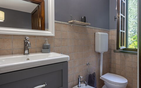 Podere la Botte, Pool, Lari: Bagno, Lavandino Del Bagno, Idraulico Fixture, Lavello, Parete, Pavimentazione, Rubinetto, Interior Design, Pavimento, Idraulico