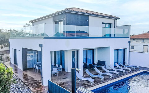 Villa Dune: Blu, Architettura, Balcone, Casa, Materiale Composito, Piscina, Villa, Estate, Hotel, Ricorrere