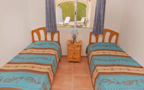 Villa Lyndy: Camera, Camera Da Letto, Mobilia, Lenzuolo, Proprietà, Turchese, Letto, Aqua, Bedding, Interior Design