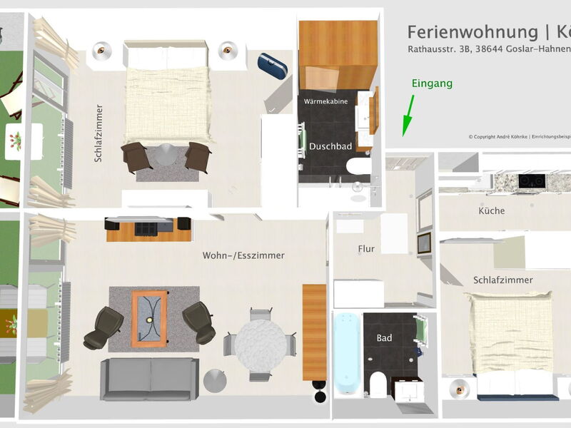 Luxusferienwohnung mit Infrarotwärmekabine