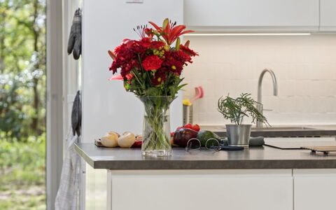 Aiko - 1.8Km from the Sea: Cucina, Controsoffitto, Interior Design, Vaso Di Fiori, Mobilia, Pianta Della Casa, Cabinetry, Elettrodomestico Da Cucina, Pavimentazione, Casa