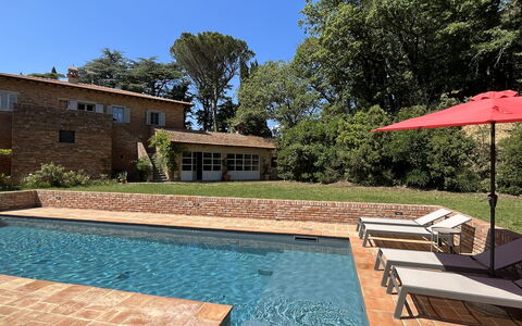 Casale Il Rondò, Private Pool, Città della Pieve: Piscina, Mobili Da Esterno, Mobilia, Ricorrere, Zona Residenziale, Lettino, Flagstone, Giochi D'Acqua, Giardino