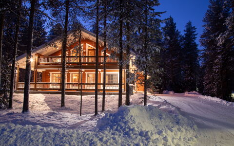 Lapinlisä: Legna, Villetta, Log Cabin, Foresta, Capannone, Edifici Giardino, Larice, Woodland, Color Legno