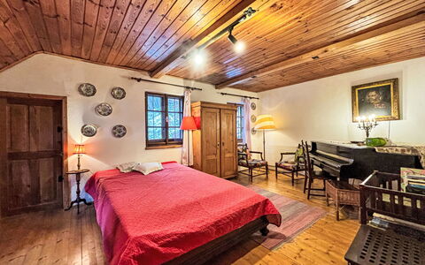 Himmelreichmühle: Mobilia, Camera Da Letto, Letto, Interior Design, Legna, Pavimento, Pavimentazione, Soffitto, Lenzuolo, Bedding