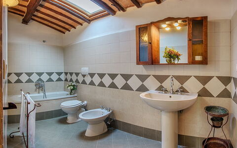 Medieval Castle Living: Vineyards, Swimming Pool &: Pavimentazione, Interior Design, Pavimento, Soffitto, Idraulico Fixture, Piastrella, Idraulico, Rubinetto, Camera, Bagno