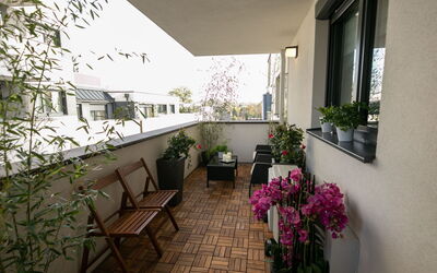 Moderne Wohnung in Kaisermühlen mit Garten und Pan