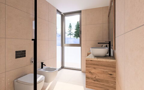 Domus Canazei: Pavimentazione, Pavimento, Idraulico Fixture, Interior Design, Gabinetto, Bagno, Idraulico, Lavello, Camera, Mobiletto Del Bagno