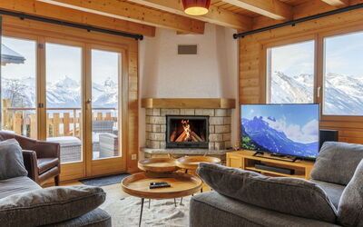 Nendaz 286: Mobilia, Legna, Interior Design, Soffitto, Camera, Pavimentazione, Casa, Soggiorno, Pavimento, Appartamento