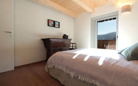 Casa Tomà Mountain View Cortina: Mobilia, Interior Design, Camera Da Letto, Letto, Pavimentazione, Legna, Pavimento, Lenzuolo, Bedding, Soffitto