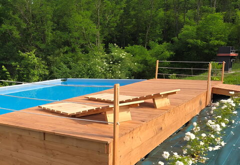 Villa Dolce Bosco with Pool, Valdobbiadene: Legna, Latifoglie, Plank, Color Legno, Deck, Piscina, Pavimento In Legno, Compensato, Legname