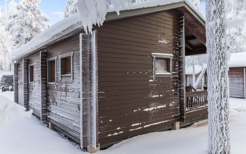 Kelokaltiokylä Mökki 58: Legna, Neve, Inverno, Villetta, Casa, Casa, Raccordo, Congelamento, Log Cabin
