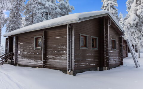 Kelokaltiokylä Mökki 58: Legna, Neve, Villetta, Casa, Inverno, Tetto, Casa, Raccordo, Log Cabin, Congelamento