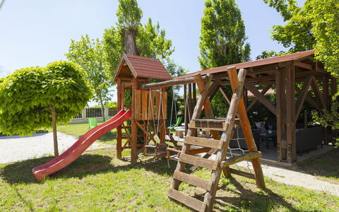 Petka: Campo Da Giuoco, Attrezzatura Giochi All'Aperto, Legna, Terreno Di Gioco, Scivolo, Swing, Tempo Libero, Giardino, Shade, Parco