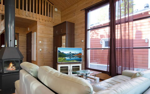 Tiirinniemi 27 a: Legna, Pavimentazione, Interior Design, Soffitto, Mobilia, Pavimento, Divano, Soggiorno, Camera, Casa
