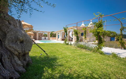 Trulli Valle D'Itria - Martina Franca: Piscina, Ricorrere, Estate, Shade, Hacienda, Mobili Da Esterno, Villa, Eco Hotel, Struttura Esterna, Vaso Di Fiori