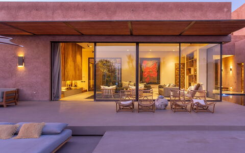 Villa Palmeraie: Architettura, Casa, Pavimento, Materiale Composito, Piscina, Shade, Estate, Eco Hotel, Calcestruzzo, Ricorrere