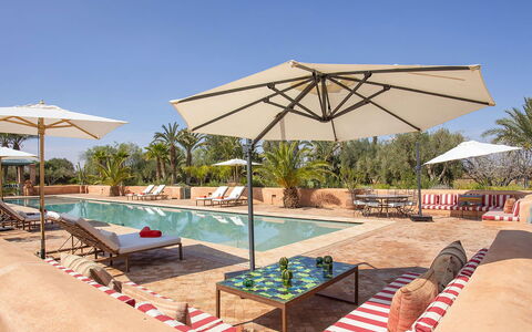 Villa Jamila: Mobili Da Esterno, Ricorrere, Lettino, Ombrello, Shade, Design, Piscina, Hotel