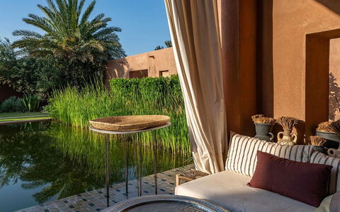Dar Moon: Piscina, Ricorrere, Mobilia, Mobili Da Esterno, Shade, Eco Hotel, Hacienda, Cortile, Backyard, Giardino