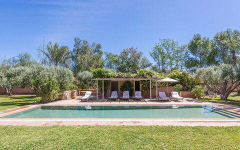 Villa Hasna: Albero, Piscina, Ricorrere, Shade, Giardino, Estate, Landscaping, Hacienda, Backyard, Mobili Da Esterno
