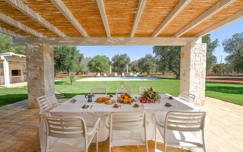 Trulli Heaven: Shade, Giardino, Prato, Mobili Da Esterno, Landscaping, Estate, Backyard, Hacienda, Struttura Esterna, Cortile