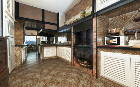 Villa Mary: Interior Design, Mobilia, Parete, Pavimentazione, Legna, Cucina, Pavimento, Soffitto, Illuminazione, Sedia