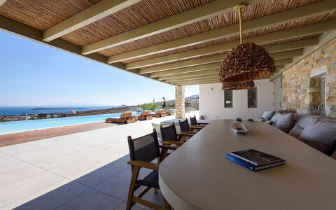 Villa Melina: Mobilia, Mare, Ricorrere, Shade, Sedia, Estate, Oceano, Costa, Mobili Da Esterno, Cucina & Sala Da Pranzo Tavolo