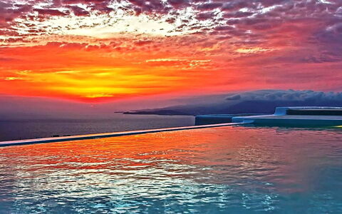 Fanaria Villa: Blu, Acqua, Afterglow, Orizzonte, Arancia, Tramonto, Crepuscolo, Alba, Red Sky Alla Mattina, Nube