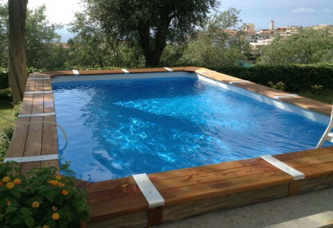 Villa Torre del Sole: Piscina, Materiale Composito, Tempo Libero, Color Legno, Backyard, Latifoglie, Giochi D'Acqua