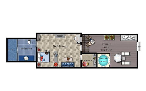 Neli Suite: Pavimentazione, Pavimento, Interior Design, Camera, Mobilia, Appartamento, Soffitto, Design, Sedia