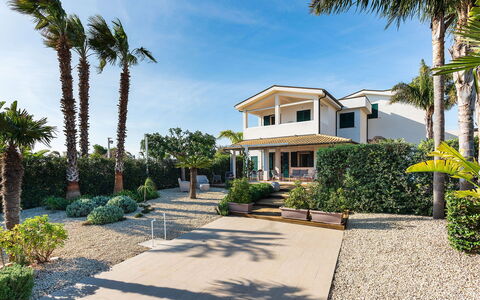 Stella Marina: Zona Residenziale, Architettura, Arbusto, Casa, Estate, Shade, Giardino, Driveway, Landscaping