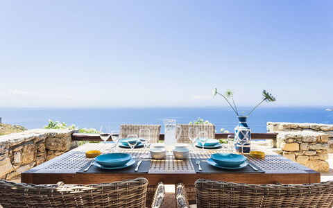 Villa Elpida: Mobilia, Tavolo, Sedia, Tavola, Cucina & Sala Da Pranzo Tavolo, Mobili Da Esterno, Tavolo Esterno, Sala Da Pranzo, Mare, Ristorante